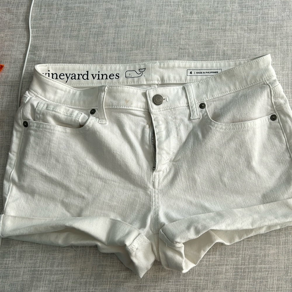 White Jean Shorts
